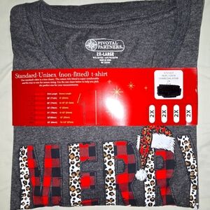 Gray Merry Christmas T-Shirt XXL